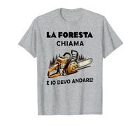 la Foresta Chiama e io Devo Andare Maglietta, Uomo, Grigio Melange, L
