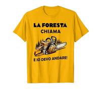 la Foresta Chiama e io Devo Andare Maglietta, Uomo, Oro Brillante, L