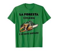 la Foresta Chiama e io Devo Andare Maglietta, Uomo, Verde Mela, L