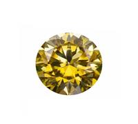 La forma rotonda Vvs1 di colore giallo dorato della pietra della moissanite borda i materiali del pendente degli anelli con GRA, Giallo dorato., GRA-6.5mm-1.0ct