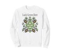 La Fortuna cresce Qui Boho Floreale Quadrifoglio Felpa