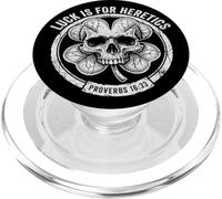 La fortuna è per gli eretici Proverbi 16:33 Teschio del giorno di San Patrizio PopSockets PopGrip per MagSafe