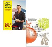 La fuga adriatica italiana di Gino di Gino D'Acampo e gli elementi essenziali della cucina classica italiana di Marcella Hazan, set di 2 libri