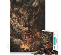 La furia infuocata di un antico drago - Puzzle da 1000 pezzi per adulti - Gioco divertente e stimolante - Taglio laser di alta qualità - Esercizio mentale per momenti di tranquillità a casa (50x75cm)