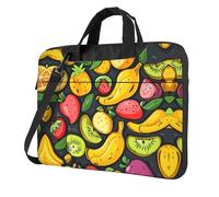 La fusione di colore della frutta ha stampato la borsa a tracolla della borsa a tracolla del computer portatile facile da usare quando viaggia per affari, Nero, 14 inch