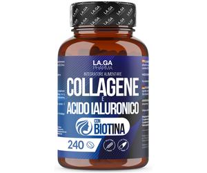 LA.GA© Collagene 2000mg con Acido Ialuronico, Biotina & Q10 - 240 Comp