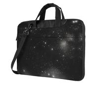 La galassia bianca e nera ha stampato la cartella a tracolla del computer portatile facile da usare quando viaggia per affari, Nero, 13 inch