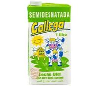 La Gallega Latte Parzialmente Scremato UHT, 1 Litro, Confezione da 3