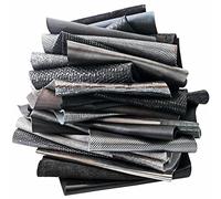 LA GARZARARA Esclusiva Selezione di Ritagli di Pelle, 0,500Kg., Misura Minima è di 10x15 Cm, Ritagli di Pelle Mix Casuale, Stampe, Lamine, Fantasie e Morbidezze Varie, (Argento e Grigio, 500)