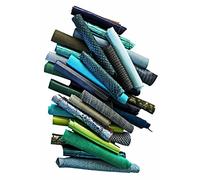 LA GARZARARA Esclusiva Selezione di Ritagli di Pelle, 1 Kg., Misura Minima è di 10x15 Cm, Mix Casuale, Stampe, Lamine, Fantasie e Morbidezze Varie, (Blu e Verde, 1)