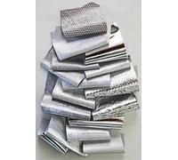 LA GARZARARA - Ritagli di Pelle in Tinta Argento - Minimo 12x15 cm - 0,300 kg -Selezione Casuale per Artigianato Cucito e Creazioni Handmade - Laminati e Non, Rifiniture e Fantasie Varie - B1350-RC