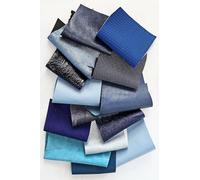 LA GARZARARA - Ritagli di Pelle in Tinta Blu - Minimo 12x15 cm - 0,300 kg -Selezione Casuale per Artigianato Cucito e Creazioni Handmade - Laminati e Non, Rifiniture e Fantasie Varie - B1310RC