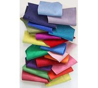 LA GARZARARA - Ritagli di Pelle Scamosciata - Minimo 12x15 cm - 0,300 kg -Selezione Casuale per Artigianato Cucito e Creazioni Handmade - Colori Vivaci - B1504-RC