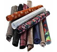 LA GARZARARA - Ritagli di Pelle Stampata - Minimo 25x20 cm Massimo 40x40 cm - 2 kg - Selezione Casuale per Artigianato Cucito e Creazioni Handmade - Fantasie e Colori Varie - LAG-32-2