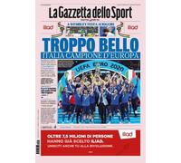La Gazzetta dello Sport ITALIA CAMPIONE D'EUROPA 12/07/2021 EURO 2020 CUP