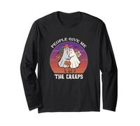 La Gente Mi dà i brividi Fantasmi Coppia Halloween Retro Maglia a Manica