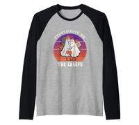 La Gente Mi dà i brividi Fantasmi Coppia Halloween Retro Maglia con Maniche Raglan