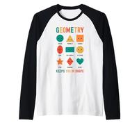 La Geometria Ti Mantiene in Forma scherzi Divertenti per la Scuola per i Bambini Maglia con Maniche Raglan