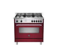 Cucina Gas Bertazzoni La Germania AMN965GVIT 5 Fornelli con Forno a Gas da 90 cm Rosso
