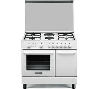 La Germania Cucina a Gas/Elettrica 6 Fuochi con Forno Elettrico con Grill Larghezza 90 cm Profondità 60 cm Vano Portabombola colore Bianco - SP94 2 41 W (Coper...