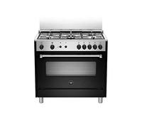 La Germania Serie Americana - Cucina con forno a gas ventilato, 90x60 cm, colore Nero