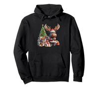 La Gioia delle Vacanze di Santa Moose Felpa con Cappuccio