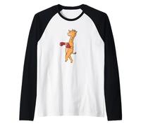 La Giraffa Fa Boxe Maglia con Maniche Raglan