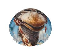 La giraffa nel cappello L cuffia da doccia con doppio strato tessuto impermeabile, adatto per il bagno e la cura della pelle