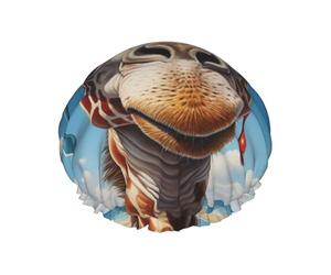 La giraffa nel cappello L cuffia da doccia con doppio strato tessuto impermeabile, adatto per il bagno e la cura della pelle