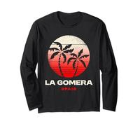 La Gomera Spagna Palma Spiaggia Tramonto Design Maglia a Manica