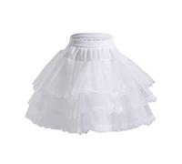 La Gonna Lunga Sottogonna da Donna a Lunghezza Corta sopra Il Ginocchio Sottogonna Mezza Sottoveste Salopette A Gonna Cotone (White, One Size)