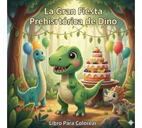 La Gran Fiesta Prehistórica de Dino: Un libro para colorear de dinosaurios adorables para niños de 3 a 8 años con páginas fáciles y mensajes positivos