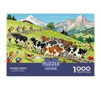 La grande fuga delle mucche svizzere Puzzle in Legno Impermeabile DIY Puzzles Da 1000 Pezzi Regali Per Adulti Impossibili Giochi Di Impegnativi