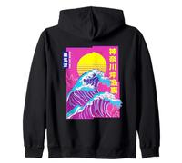 La Grande Onda, Vaporwave Anime Estetica Glitch Giapponese Felpa con Cappuccio