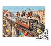 La grande rapina del treno occidentale Puzzle in Legno Impermeabile DIY Puzzles Da 1000 Pezzi Per Adulti Divertenti Giochi Educativi
