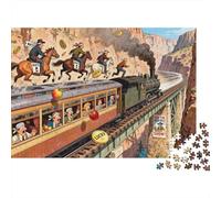 La grande rapina del treno occidentale Puzzle in Legno Impermeabile Puzzles Da 1000 Pezzi Regali Per Adulti Impossibili Per Decorazioni Domestiche