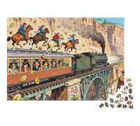La grande rapina del treno occidentale Puzzle in Legno Impermeabile Puzzles Da 1000 Pezzi Regali Per Adulti Divertenti Giochi Di Impegnativi