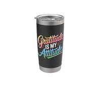 La gratitudine è il mio atteggiamento Positività Gratitudine Edificante Bicchiere termico in acciaio inox doppia parete