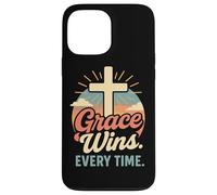 La grazia vince ogni volta che Christian Cross nasce di nuovo in Gesù Custodia per iPhone 13 Pro Max