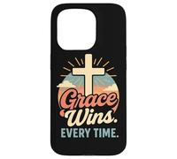 La grazia vince ogni volta che Christian Cross nasce di nuovo in Gesù Custodia per iPhone 15 Pro