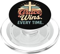 La grazia vince ogni volta che Christian Cross nasce di nuovo in Gesù PopSockets PopGrip per MagSafe