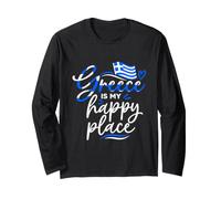 La Grecia è Il Mio Posto Felice Amante delle Vacanze greche Maglia a Manica