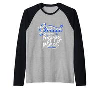 La Grecia è Il Mio Posto Felice Amante delle Vacanze greche Maglia con Maniche Raglan