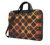 La griglia del diamante ha stampato la borsa a tracolla della borsa a tracolla del computer portatile facile da usare quando viaggia per affari, Nero, 15.6 inch