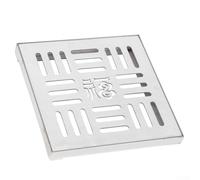 La griglia esterna in acciaio inox con telaio garantisce un'efficace gestione dell'acqua piovana in qualsiasi ambiente (200 x 200 x 20 x 2 mm)