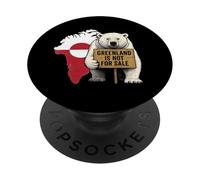 La Groenlandia non è in vendita Protesta della mappa della bandiera dell'orso polare PopSockets PopGrip Adesivo