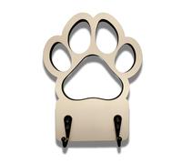 La Guarida del Dragón Appendiabiti da parete in legno per guinzagli per cani - Design decorativo a forma di impronta - Gancio funzionale per chiavi e accessori (Blu ardesia)