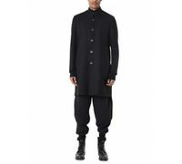 La Haine Inside Us, ,Coats ,Uomo ,Nero ,M Officer Collar Single-Breasted Coat