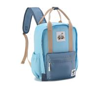 La-haut kids Zaino scolastico escursionismo ragazza ragazzo dai 4 anni agli 12 anni, materiale ecologico senza PFC in nylon di alta qualità. Idrorepellente e resistente, per bambini, Blu