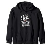 La Jefa Mom Life Mi Vida Script stile cuore Felpa con Cappuccio
